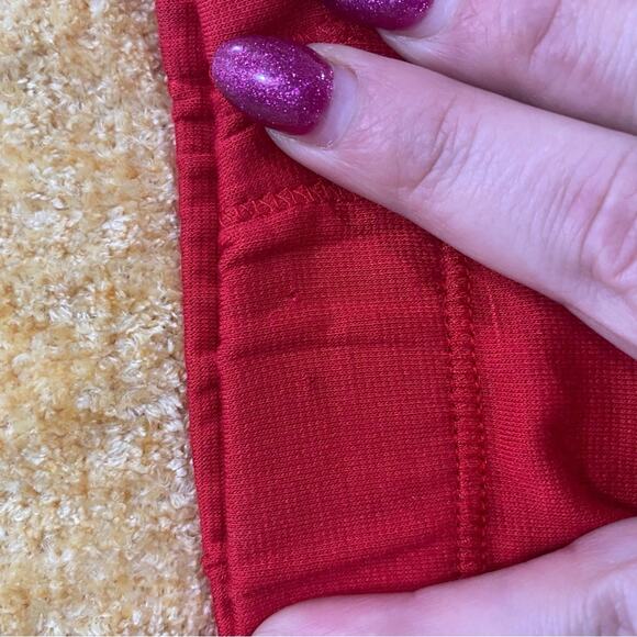 St. John Yellow Label Red Jersey Knit Lounge Pants Wide Leg Pull On Size S/M - Picture 6 of 6